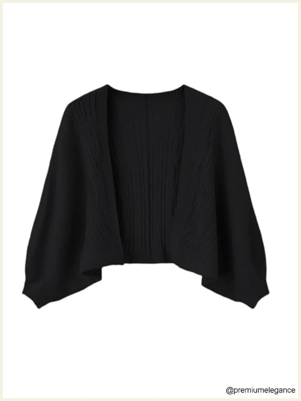 Plus Size Cropped Cable Knit Bolero Shrug Cardigan Loose Fit Short Sleeve Pull